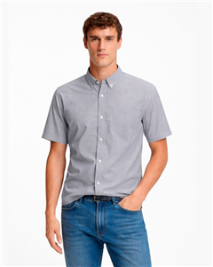 021 - Camisa Rayada Clásica Manga Corta